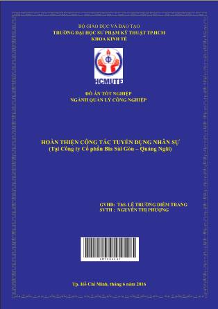 Khóa luận Hoàn thiện công tác tuyển dụng nhân sự tại Công ty Cổ phần Bia Sài Gòn-Quảng Ngãi (Phần 1)