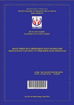 Khóa luận Hoàn thiện quy trình kiểm toán nợ phải thu khách hàng tại Công ty TNHH Kiểm toán Immanuel chi nhánh Tp.HCM (Phần 1)