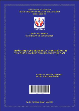 Khóa luận Hoàn thiện quy trình quản lý đơn hàng taị Văn phòng đại diện NB Viêṭ Nam (Phần 1)