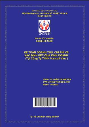 Khóa luận Kế toán doanh thu, chi phí và xác định kết quả kinh doanh tại Công Ty TNHH Hansoll Vina (Phần 1)