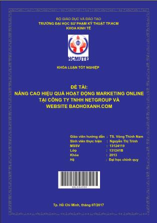 Khóa luận Nâng cao hiệu quả hoạt động Marketing Online tại Công ty Trách Nhiệm Hữu Hạn NETGROUP và website Baohoxanh.com (Phần 1)