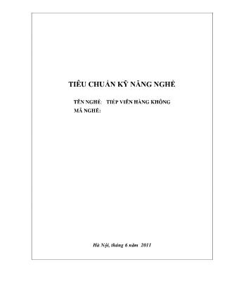 Tiêu chuẩn kỹ năng nghề: Tiếp viên hàng không