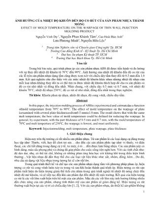 Ảnh hưởng của nhiệt độ khuôn đến độ co rút của sản phẩm nhựa thành mỏng