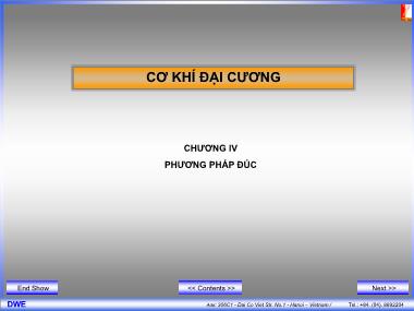 Bài giảng Cơ khí đại cương - Chương IV: Phương pháp đúc