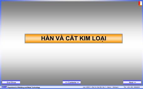 Bài giảng Cơ khí đại cương - Chương VI: Hàn và cắt kim loại