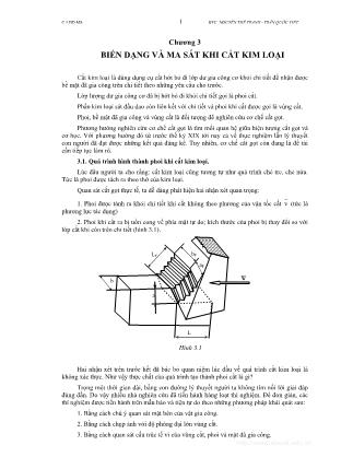 Bài giảng Cơ sở cắt gọt kim loại - Chương 3: Biến dạng và ma sát khi cắt kim loại