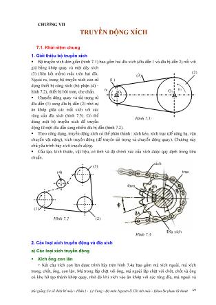 Bài giảng Cơ sở thiết kế máy - Phần II: Chuyển động cơ khí - Chương VII: Truyền động xích
