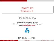 Bài giảng Định thức - TS. Lê Xuân Đại