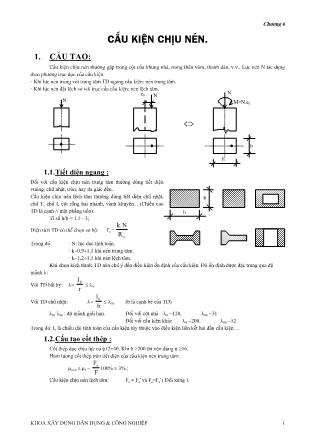 Bài giảng Kết cấu bê tông cốt thép - Chương 6: Cấu kiện chịu nén