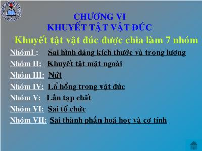 Bài giảng Khuyết tật vật đúc