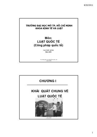 Bài giảng Luật quốc tế (Công pháp quốc tế) - Nguyễn Thị Yên