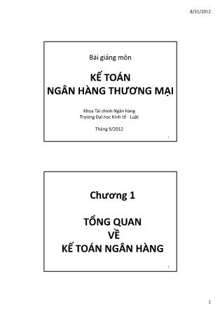 Bài giảng môn Kế toán ngân hàng thương mại