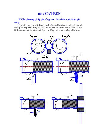 Bài giảng Nguyên lý cắt - Bài 2: Cắt ren