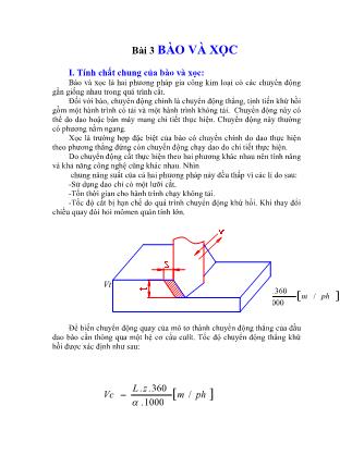 Bài giảng Nguyên lý cắt - Bài 3: Bào và xọc