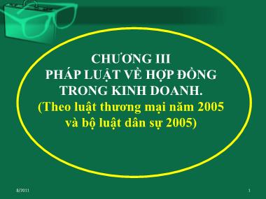 Bài giảng Pháp luật về hợp đồng trong kinh doanh