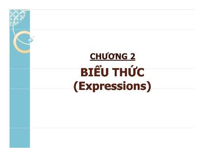 Bài giảng Phương pháp lập trình - Chương 2: Biểu thức (Expressions) - Võ Quang Hoàng Khang