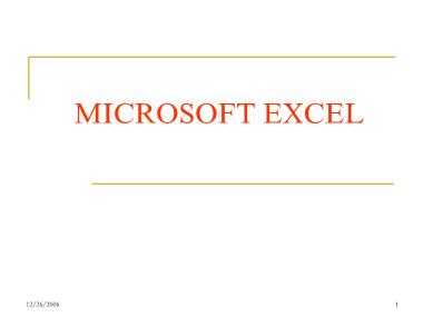 Bài thực hành 8: Microsoft Excel