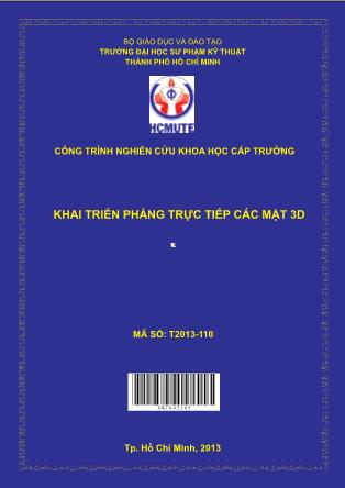 Báo cáo Khai triển phẳng trực tiếp các mặt 3D (Phần 1)