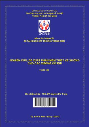 Báo cáo Nghiên cứu, đề xuất phần mềm thiết kế xưởng cho các xưởng cơ khí (Phần 1)