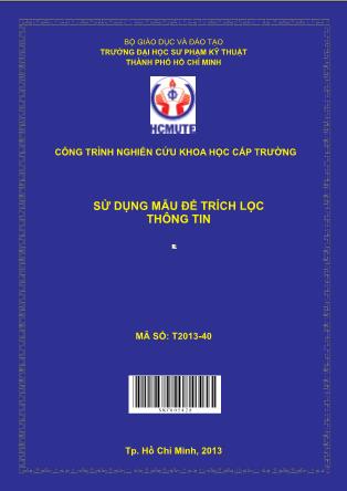 Báo cáo Sử dụng mẫu để trích lọc thông tin (Phần 1)