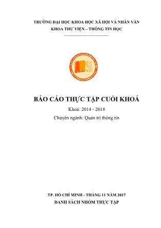 Báo cáo thực tập Thư viện trường Đại học Sư phạm Kỹ thuật TP.HCM