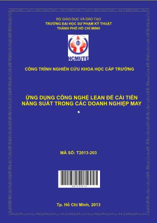 Báo cáo Ứng dụng công nghệ lean để cải tiến năng suất trong các doanh nghiệp may (Phần 1)