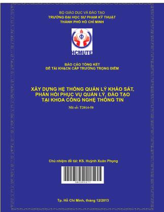 Báo cáo Xây dựng hệ thống quản lý khảo sát, phản hồi phục vụ quản lý, đào tạo tại Khoa Công nghệ Thông tin (Phần 1)