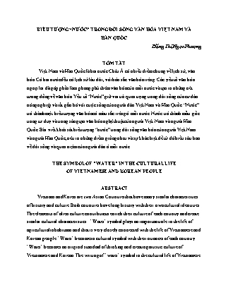Biểu tượng “nước” trong đời sống văn hóa Việt Nam và Hàn Quốc - Đặng Thị Ngọc Phượng