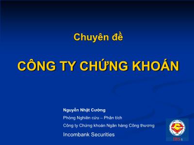 Chuyên đề Công ty chứng khoán - Nguyễn Nhật Cường
