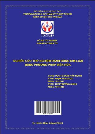 Đồ án Nghiên cứu thử nghiệm đánh bóng kim loại bằng phương pháp điện hóa (Phần 1)