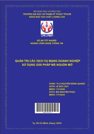 Đồ án Quản trị các dịch vụ mạng doanh nghiệp sử dụng giải pháp mã nguồn mở (Phần 1)