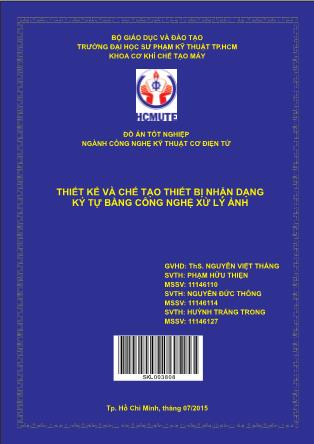 Đồ án Thiết kế và chế tạo thiết bị nhận dạng ký tự bằng công nghệ xử lý ảnh (Phần 1)