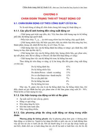 Giáo trình Chẩn đoán trạng thái kỹ thuật ô tô - Chương 9: Chẩn đoán trạng thái kỹ thuật động cơ