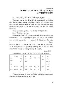 Giáo trình Công nghệ chế tạo máy - Chương 20: Hướng dẫn chung về lựa chọn vật liệu tối ưu