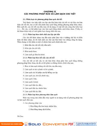 Giáo trình Công nghệ sửa chữa đầu máy diezel - Chương II: Các phương pháp rửa và làm sạch chi tiết