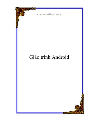 Giáo trình Lập trình Android cơ bản