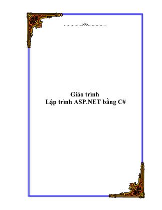 Giáo trình Lập trình ASP.NET bằng C#