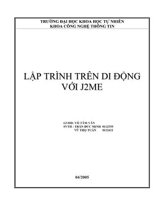 Giáo trình Lập trình trên di động với J2ME