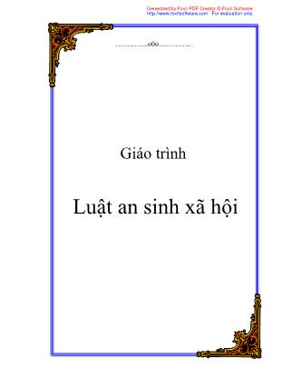 Giáo trình Luật an sinh xã hội