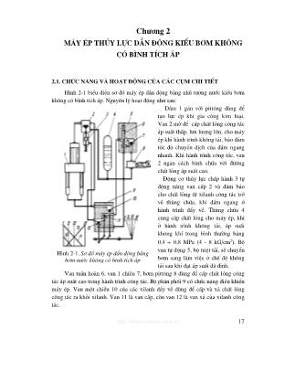 Giáo trình Máy ép thủy lực - Chương 2: Máy ép thủy lực dẫn động kiểu bơm không có bình tích áp