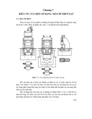 Giáo trình Máy ép thủy lực - Chương 7: Kết cấu của một số dạng máy ép thuỷ lực