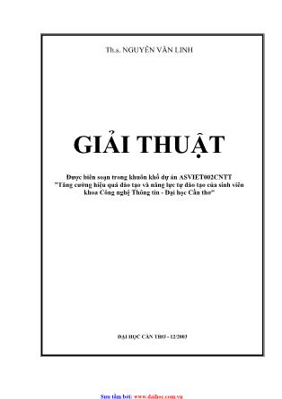 Giáo trình môn Giải thuật - ThS. Nguyễn Văn Linh