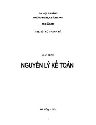 Giáo trình môn Nguyên lý kế toán - ThS. Bùi Nữ Thanh Hà