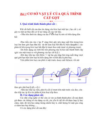 Giáo trình Nguyên lý cắt - Bài 3: Cơ sở vật lý của quá trình cắt gọt