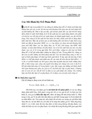 Giáo trình Nhập môn kinh tế lượng với các ứng dụng - Chương 10: Các mô hình độ trễ phân phối