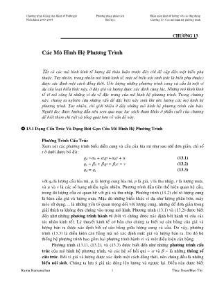 Giáo trình Nhập môn kinh tế lượng với các ứng dụng - Chương 13: Các mô hình hệ phương trình