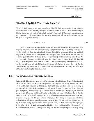 Giáo trình Nhập môn kinh tế lượng với các ứng dụng - Chương 7: Biến độc lập định tính (hoặc biến giả)