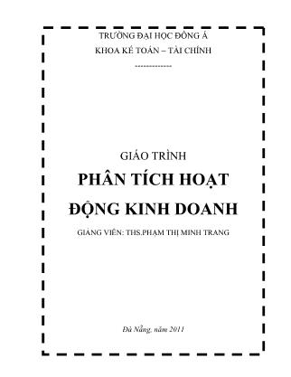 Giáo trình Phân tích hoạt động kinh doanh - ThS. Phạm Thị Minh Trang