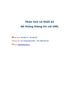 Giáo trình Phân tích và thiết kế Hệ thống thông tin với UML