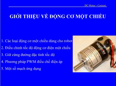 Giới thiệu về động cơ một chiều